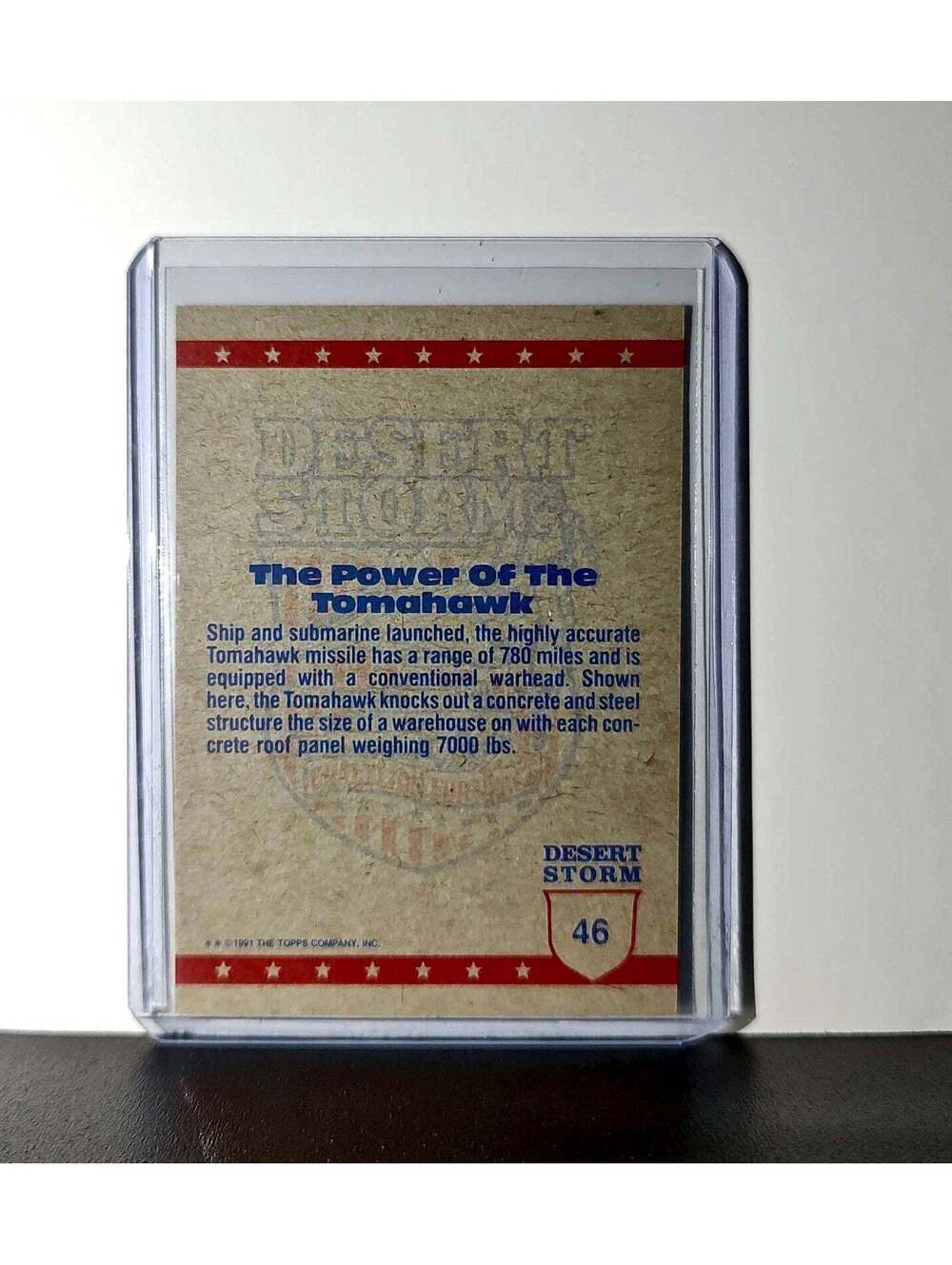The Power of the Tomahawk 1991 Topps Desert Storm #46 Card - Picture 2 of 10